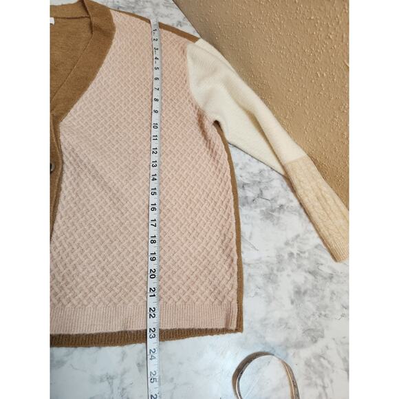 BeachLunchLounge Women's Multicolor Color Block Button Front Cardigan Sweater XL - Picture 6 of 6